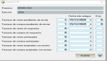 Pantalla control facturas SII contabilidad Pantalla control facturas SII contabilidad