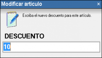 Modificar descuento de venta (configurable) Modificar descuento de venta (configurable)